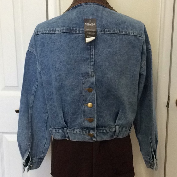 Jean Jacket w/Leather Trim (L-XL) - Picture 7 of 9